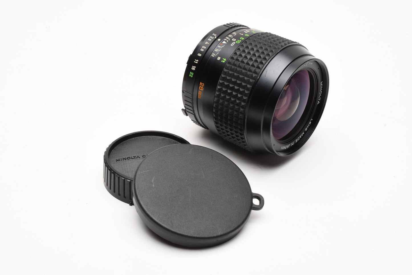 Minolta MD W.Rokkor-X 28mm F2 Lens for MD Mount, Caps, Sharp! Mint-