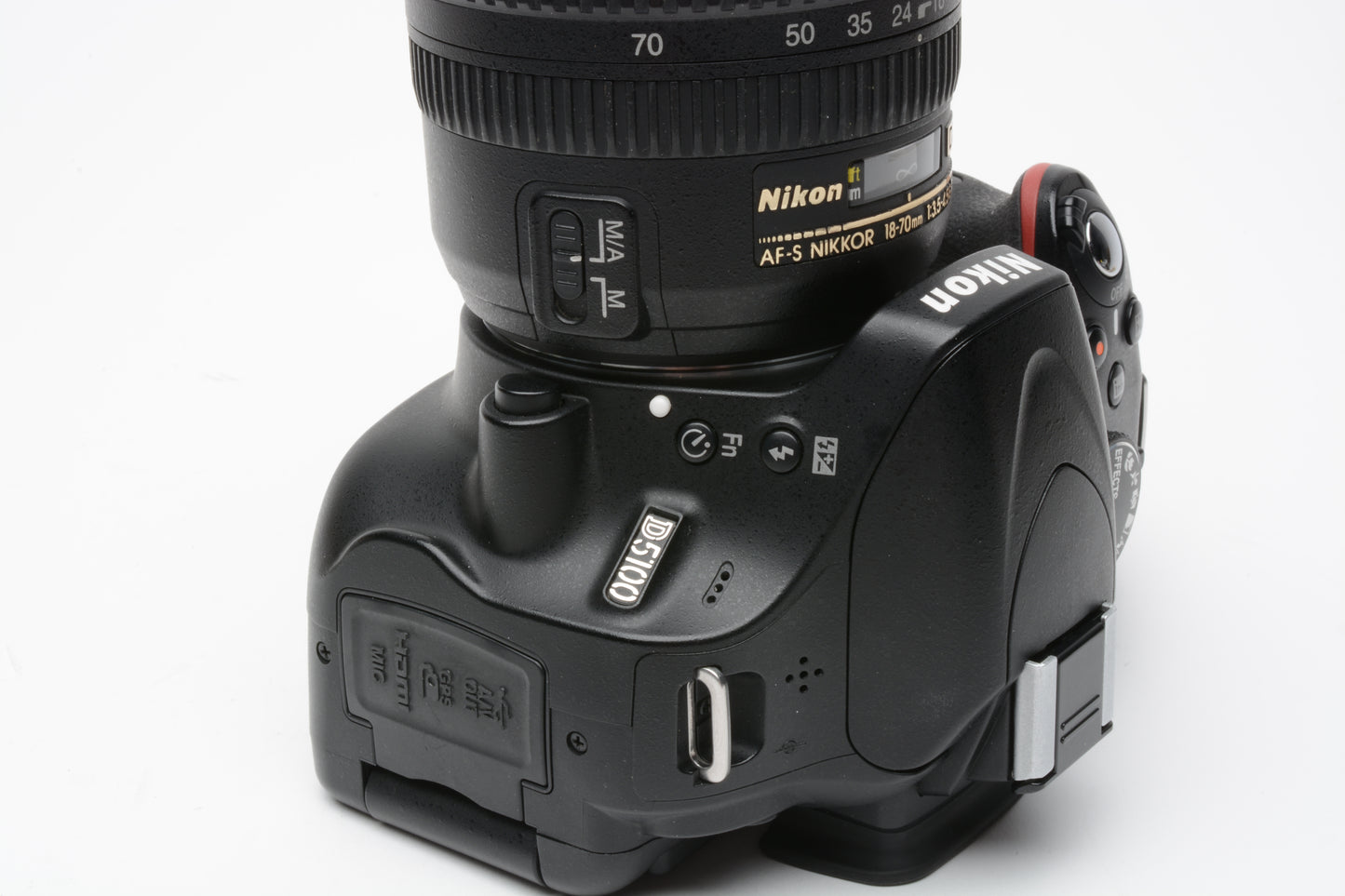 Nikon D5100 DSLR w/Nikkor 18-70mm F3.5-4.5G VR lens, 12,502 Acts, batt+charger+UV