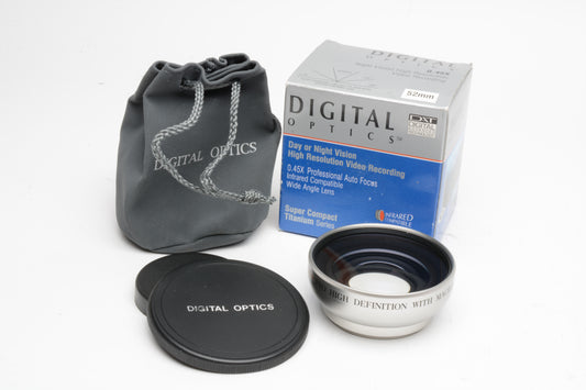 Digital Concepts .45X Wide Angle Macro 52mm Lens Digital High Definition With Caps
