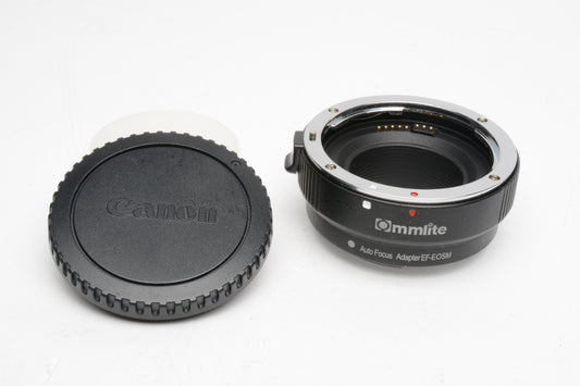 Commlite AF Adapter Canon EF to EOS M mount, caps, very gently used