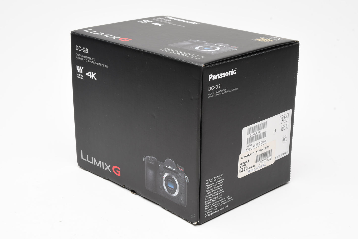 Panasonic Lumix DC-G9 Body, batt, charger, strap, 13K Acts, Boxed