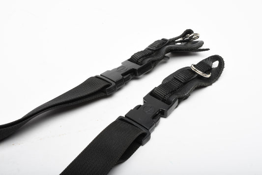 Tamrac N45 black leather foam padded quality camera strap, Clean! Quality w/QR