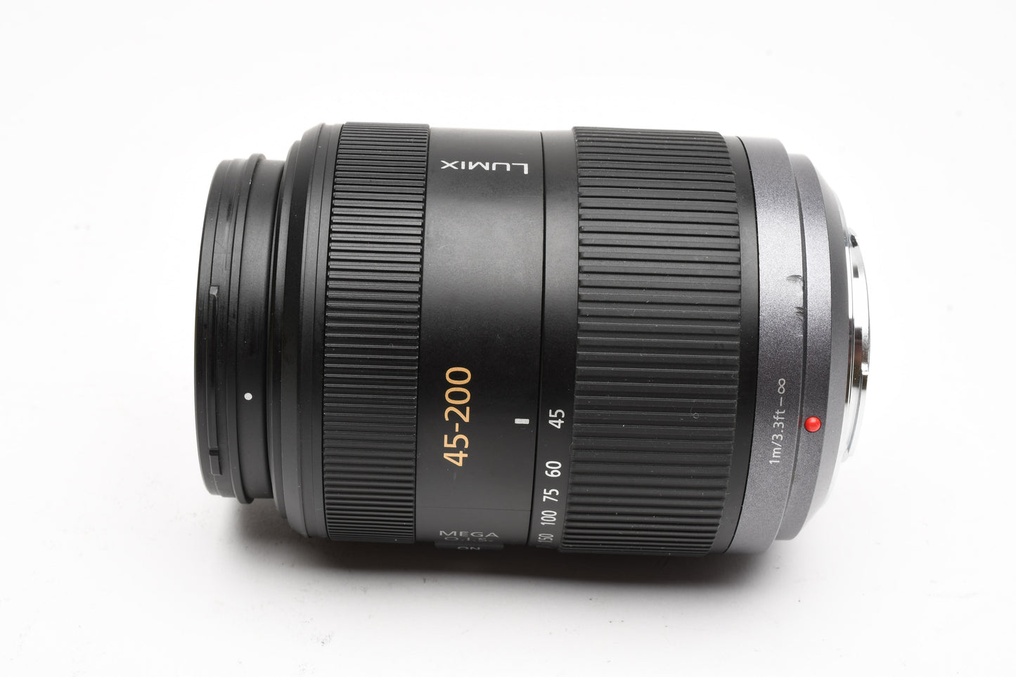 Panasonic Lumix 45-200mm G Vario F4-5.6 Mega OIS w/Caps, Nice