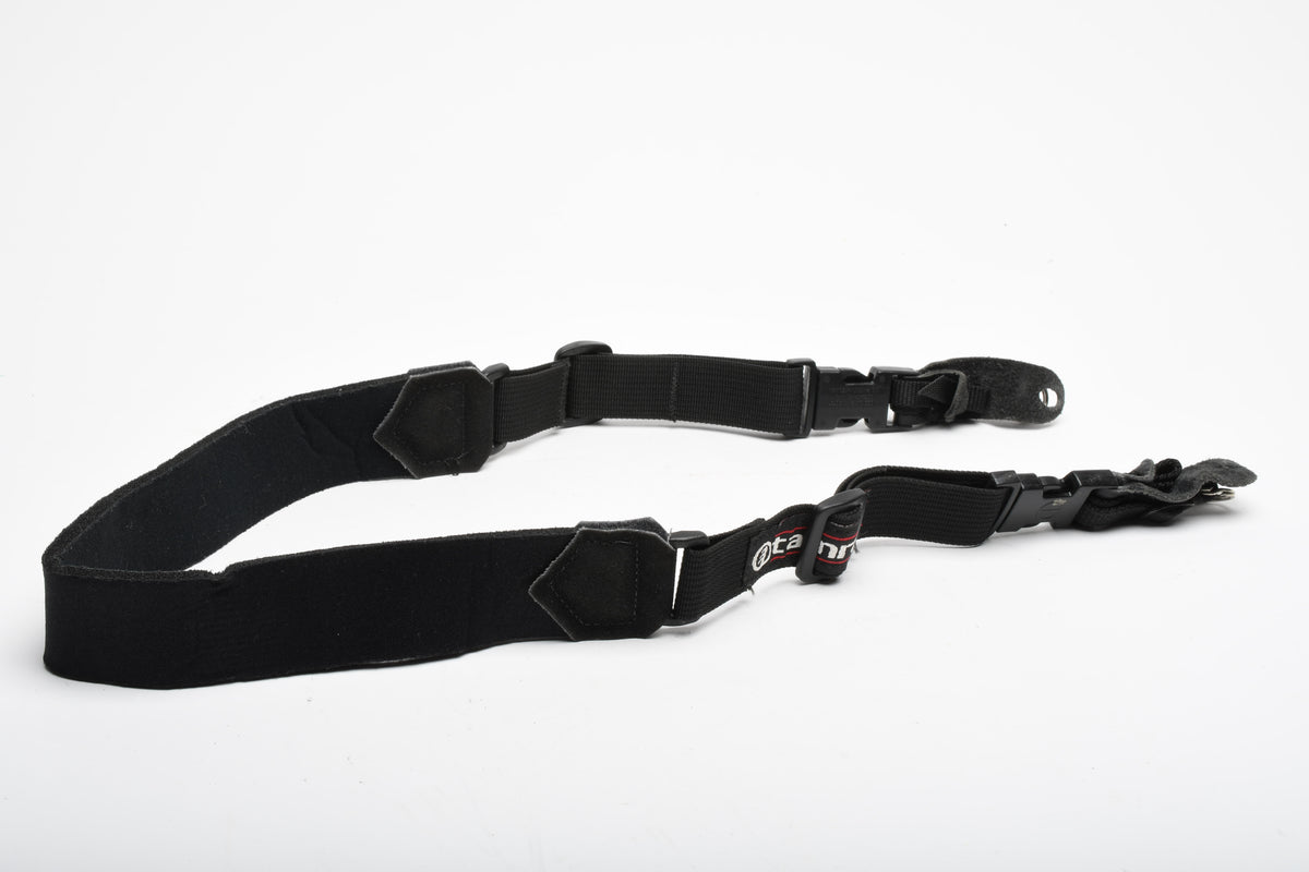 Tamrac black Neoprene quality camera strap, Clean! w/QR