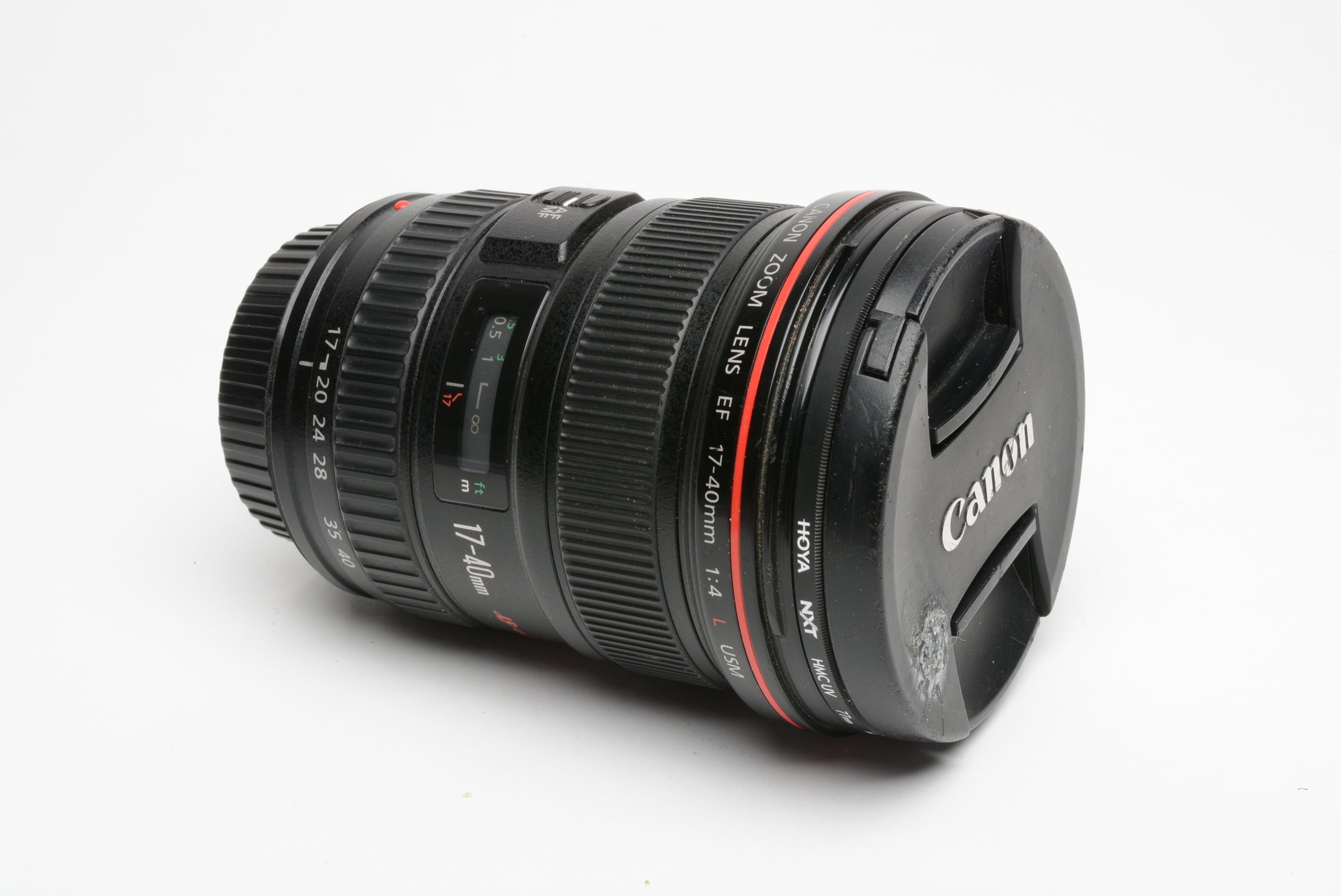 Canon EF 17-40mm f4 L USM zoom lens w/caps + 77mm Hoya UV filter