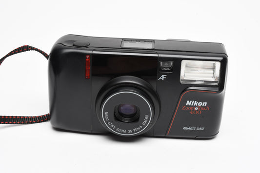 Nikon Zoom Touch 400AF QD 35mm Point&Shoot Camera 35-70 Macro, Case