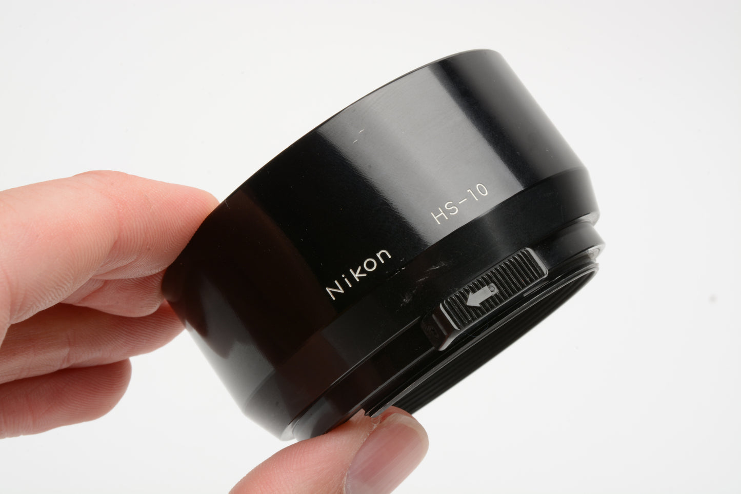 Nikon HS-10 clip-on lens hood, Very clean, For 85mm f2, 105mm f2.5 Lenses