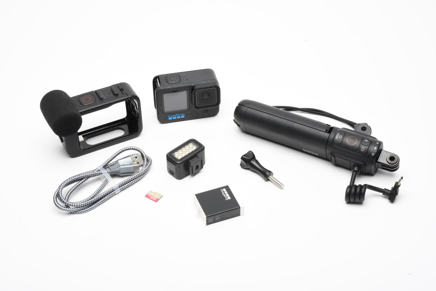 GoPro Hero12 Black Creator Edition, light, tripod, 256MB MSD, USB, Great!