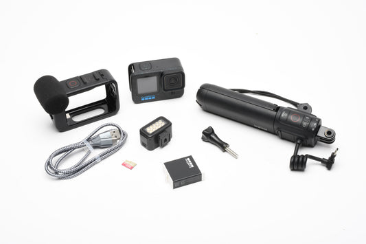 GoPro Hero12 Black Creator Edition, light, tripod, 256MB MSD, USB, Great!
