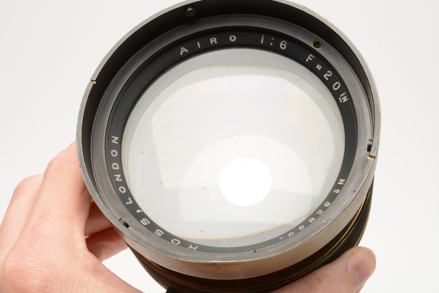 Ross London 20" f6 Airo Brass Vintage lens w/collar baffle/Mount, Nice!