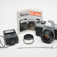 Pentax K1000 35mm SLR Body w/Pentax-M 50mm f2 lens, new seals, flash++, Nice!!