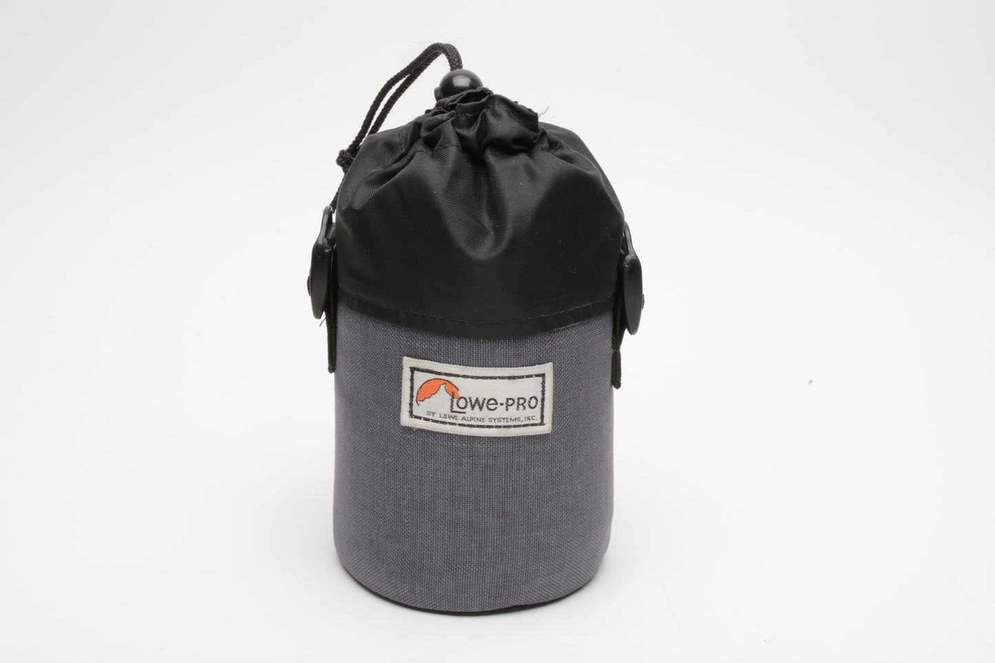 Lowepro padded lens case 6.5" x 4" string tie, Gray