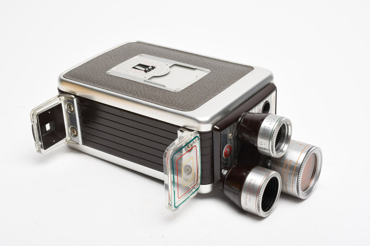 Kodak Brownie 8 movie camera turret w/3 lenses, Very clean, boxed, Collector! Vintage