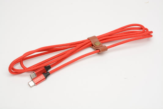 USB-C 80" red quality coated cable USB C to USB C
