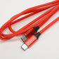 USB-C 80" red quality coated cable USB C to USB C