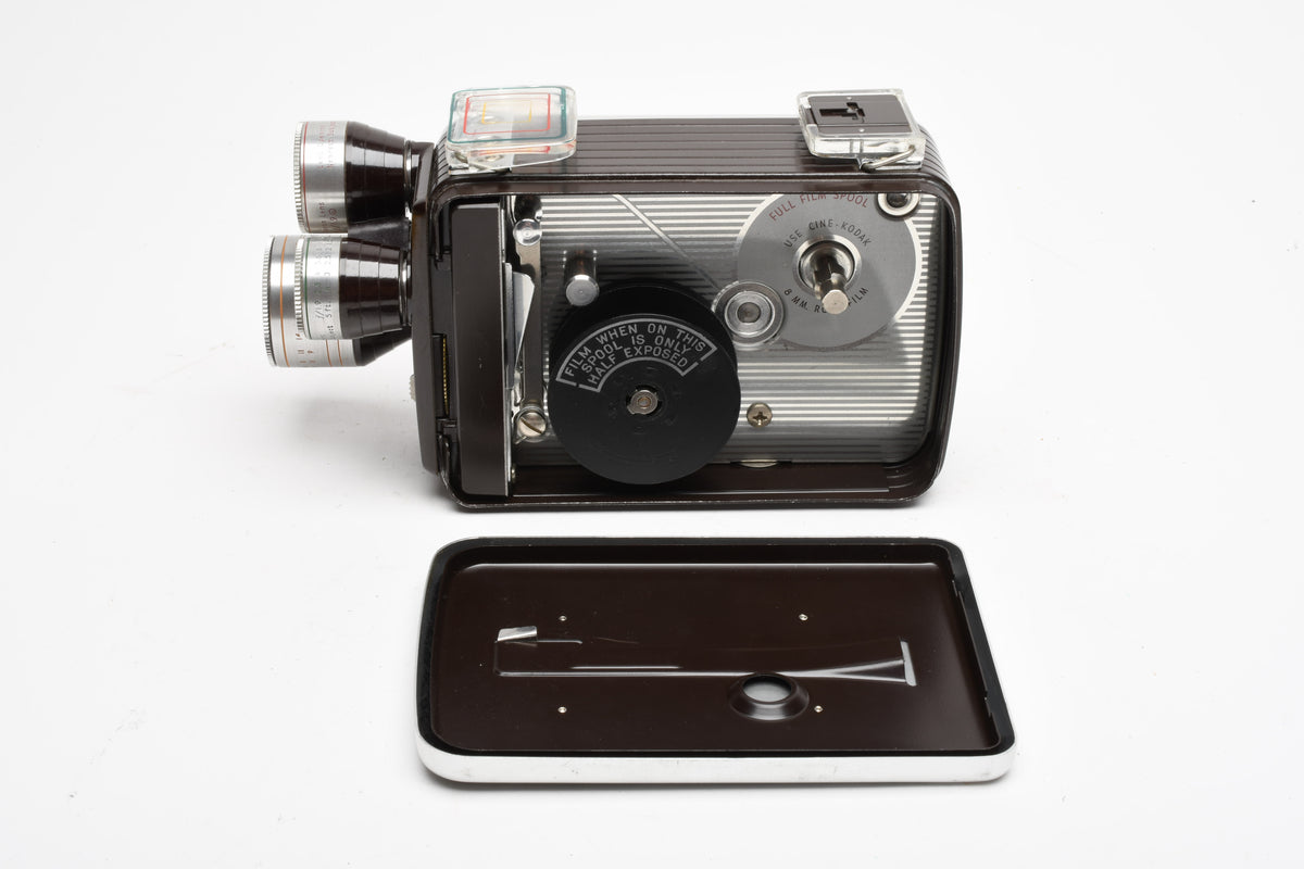 Kodak Brownie 8 movie camera turret w/3 lenses, Very clean, boxed, Collector! Vintage