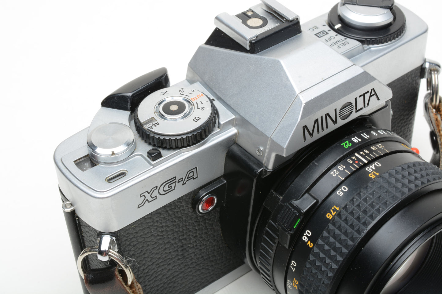 Minolta XG-A 35mm SLR w/50mm f1.7 lens, strap, cap, strap +Case, New seals, tested