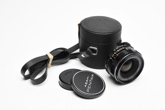 Pentax Super-Takumar 35mm f3.5 wide prime lens for M42 Mount, Case, Great!