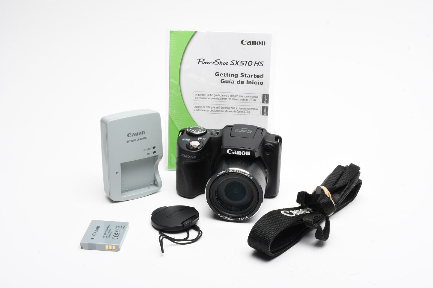 Canon PowerShot SX510 HS 12.1MP digital Point&Shoot, batt+charger, Clean!
