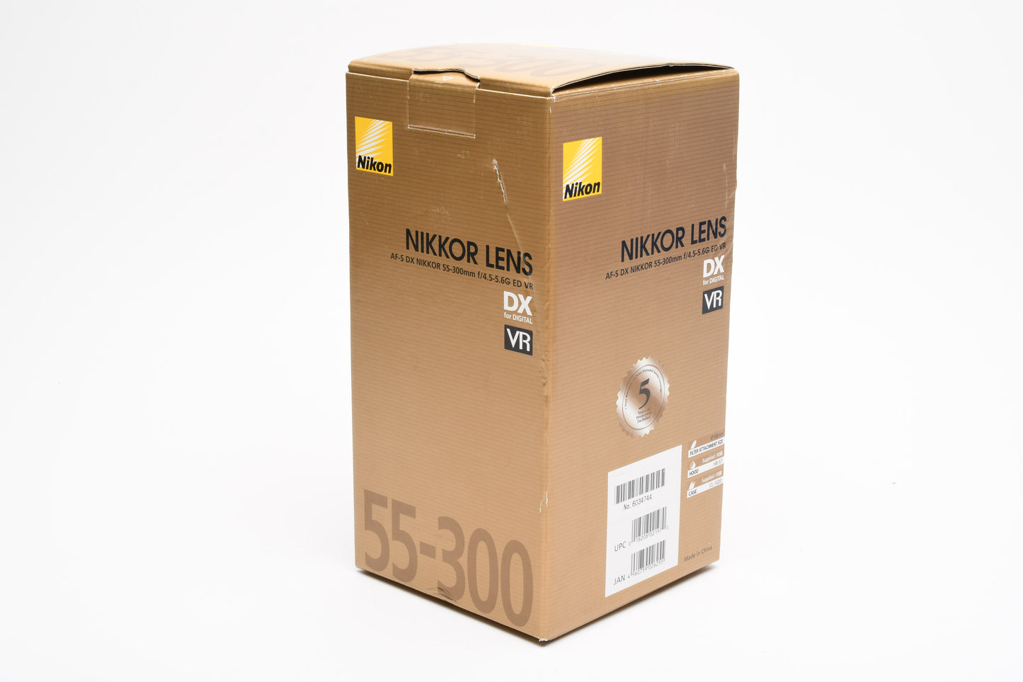 Nikon AF-S Nikkor 55-300mm f4.5-5.6G ED lens, Pouch, Hood, USA, NIB