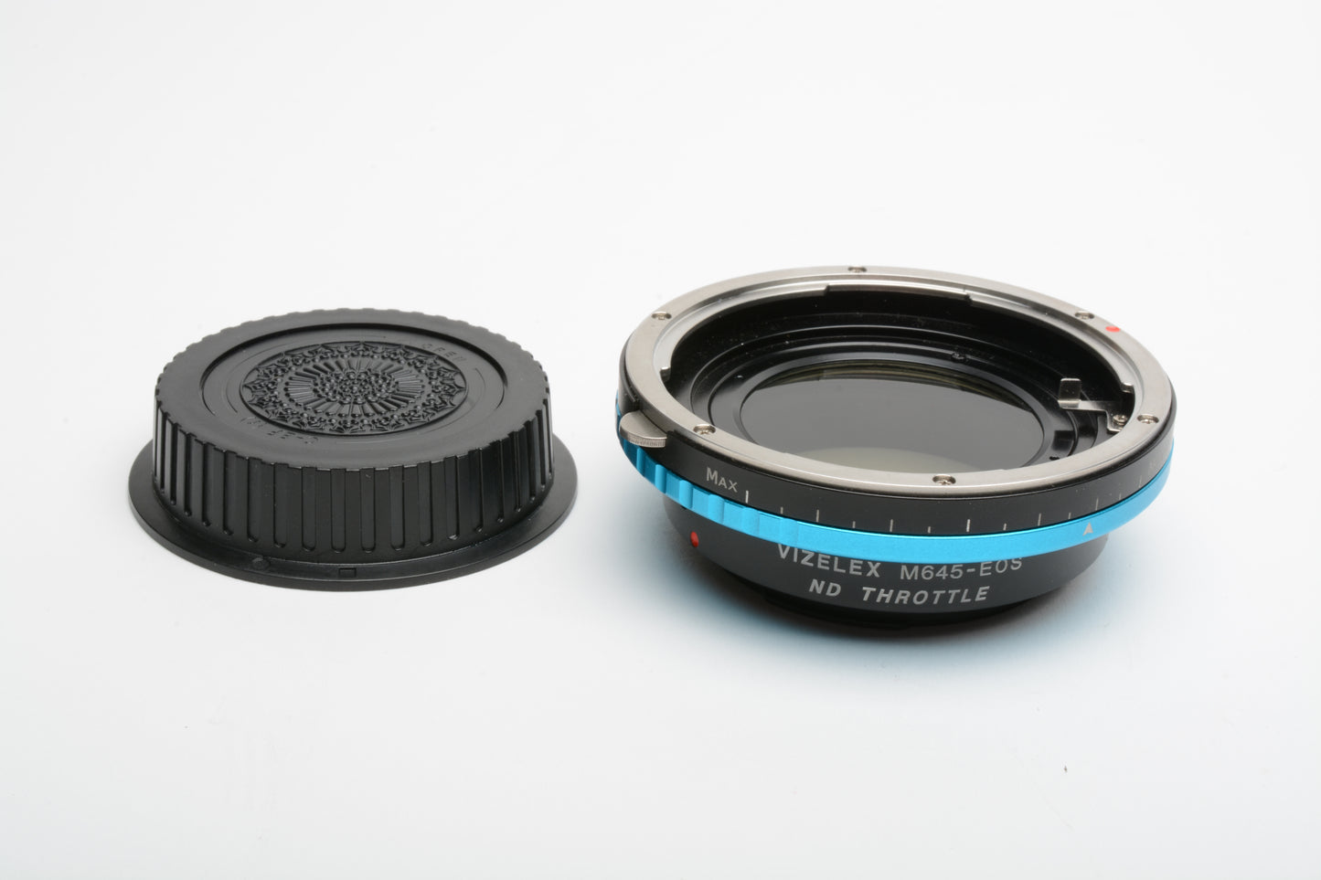 FotodioX Vizelex ND Throttle Lens Mount Adapter Mamiya 645 Lens to Canon EF-Mount