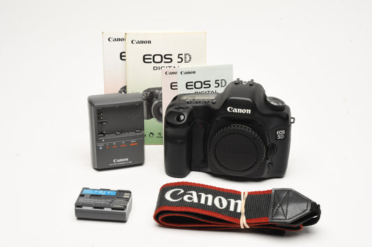 Canon EOS 5D 12.3MP DSLR Camera Body, batt, charger, manuals Very clean!