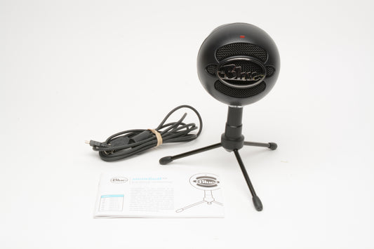 Logitech Blue Snowball iCE Microphone Stand, USB cable, manual, Black