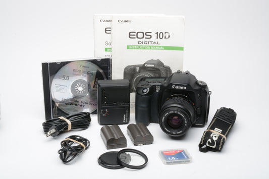 Canon EOS 10D DSLR w/35-80mm f4-5.6 Lens, 2X Batts, 8GB CF Card