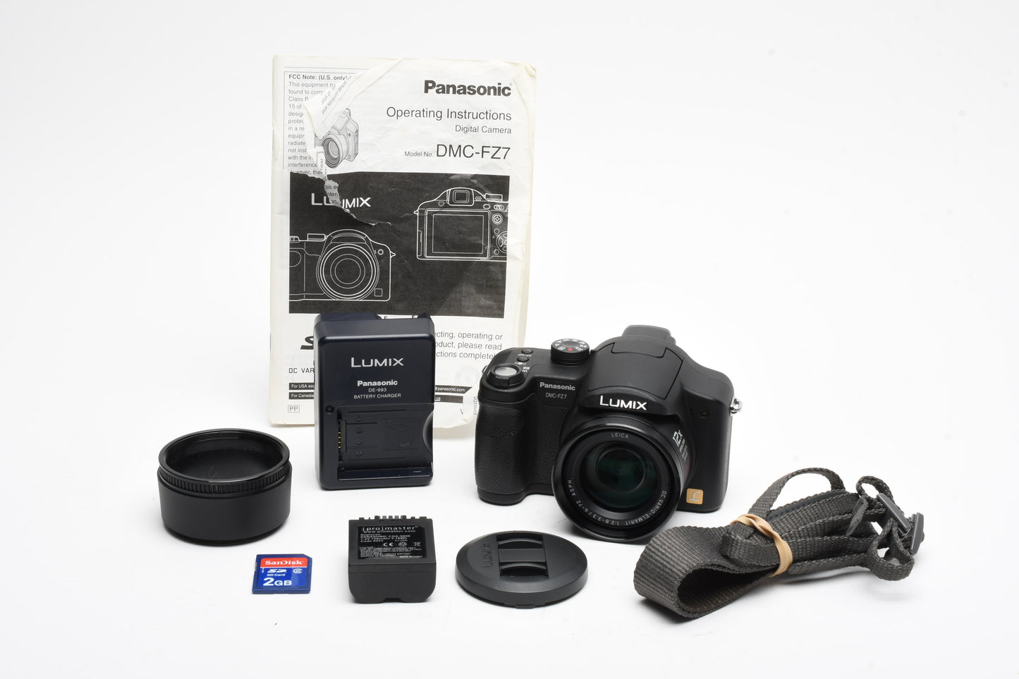 Panasonic Lumix DMC-FZ7 6MP Digital Point&Shoot Camera +Manual