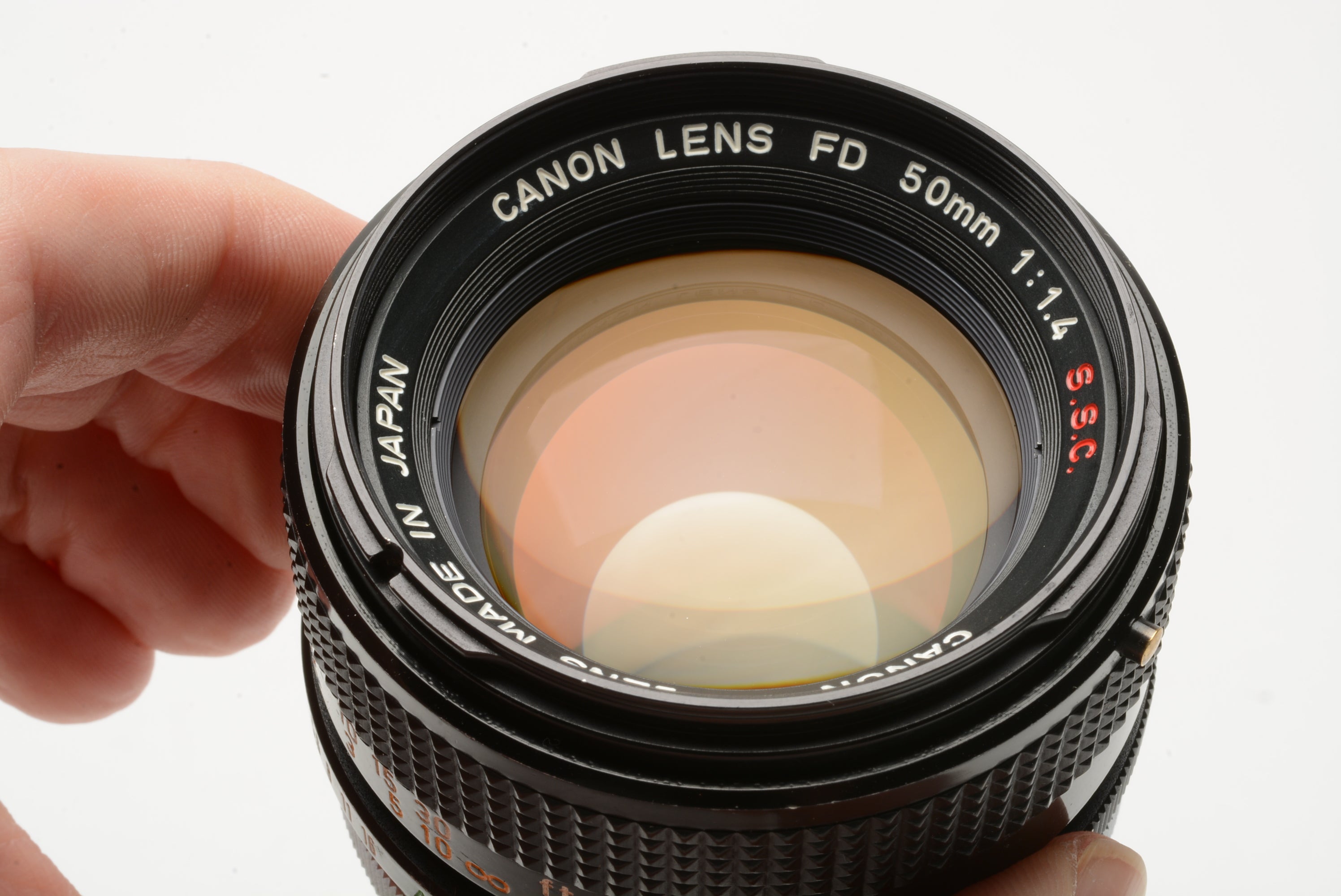 Canon FD 50mm 1:1.4 S.S.C Breach Mount Lens w/caps, Sharp!