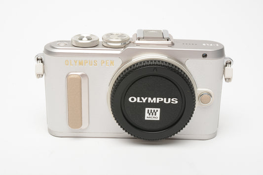 Olympus PEN E-PL8 White Digital Camera 579 Acts! Very clean