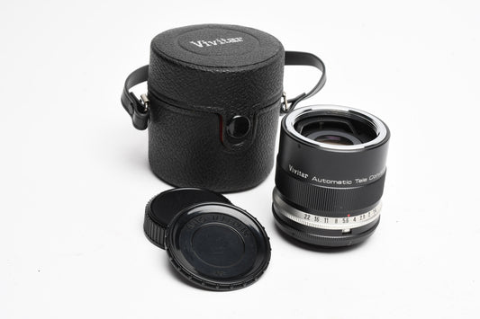 Vivitar 3X-1 Auto tele Converter M42 Mount, caps+case, very clean