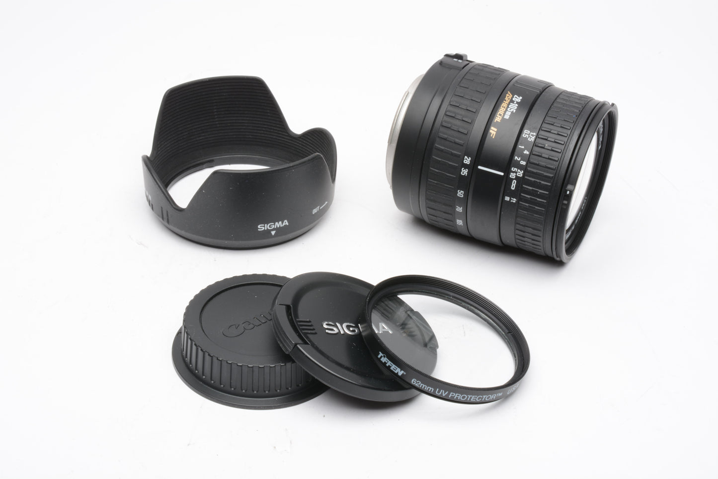 Sigma AF 28-105mm f3.8-5.6 UC III Asph. IF Canon EF, caps, hood, UV *READ MF ONLY