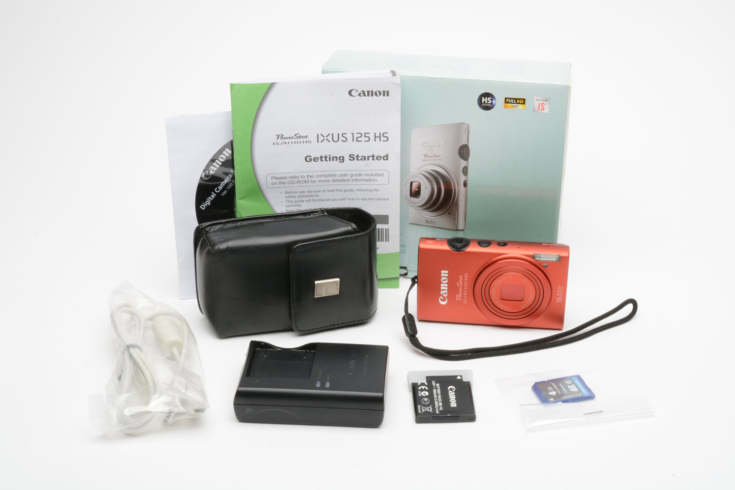 Canon PowerShot Elph 110 HS 16.1MP Digital Point&Shoot camera, boxed, case+4GB SD