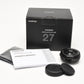Fujinon XF 27mm f2.8 R WR lens, caps, very clean & sharp Boxed, Mint