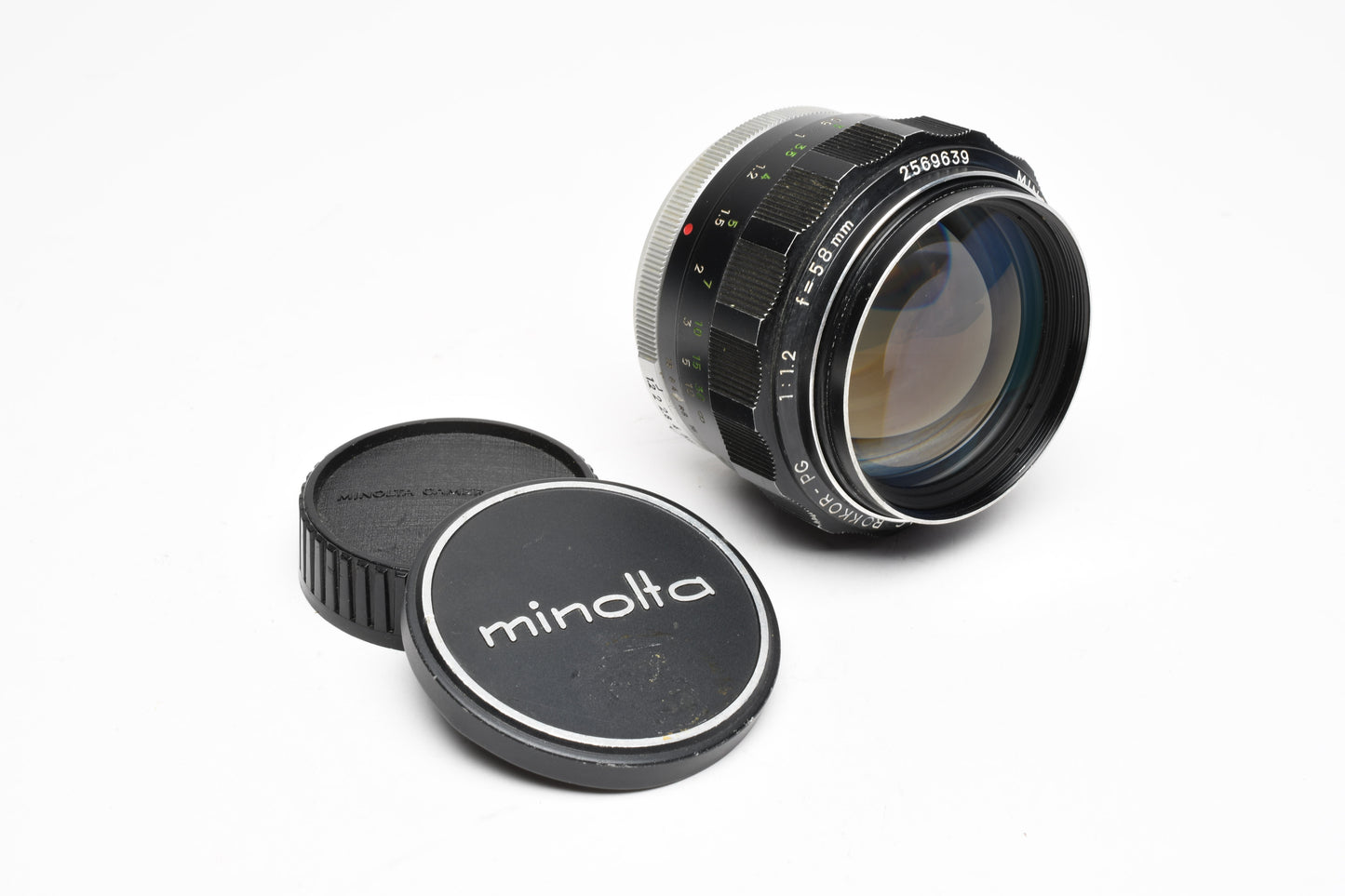 Minolta MC Rokkor-PG 58mm f1.2 prime lens, very sharp, Nice