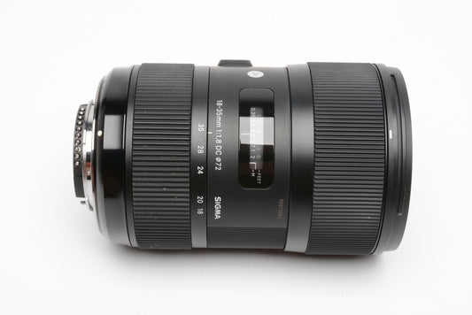 Sigma 18-35mm f1.8 DC HSM Art Lens for Nikon F, caps, hood, case, manuals, boxed Mint