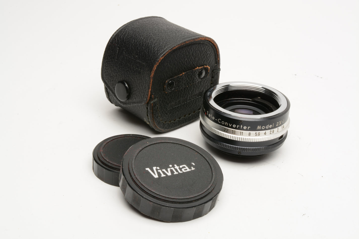 Vivitar 2X-1 M42 Universal Thread Mount 2X converter, w/caps, case