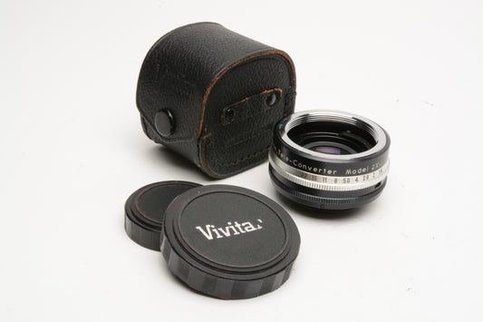 Vivitar 2X-1 M42 Universal Thread Mount 2X converter, w/caps, case