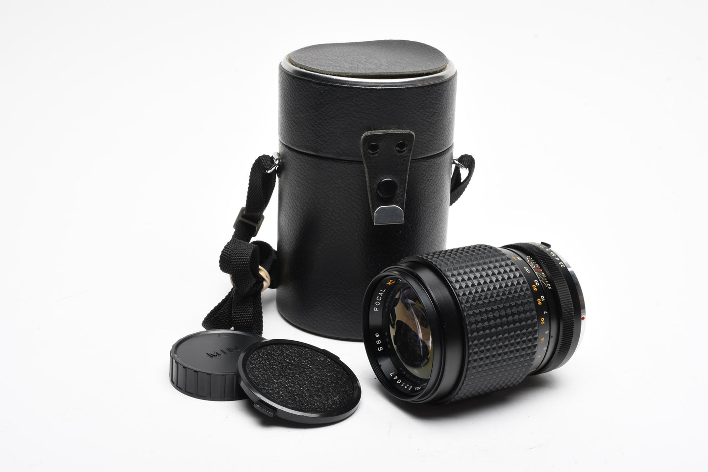 Focal 135mm f2.8 Portrait lens for Minolta MD, Case+Caps, Good!
