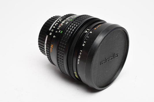 Minolta MC Fisheye Rokkor-X 16mm f2.8 lens, Barely Used, Mint-