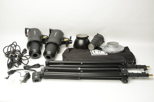 Platinum Pro Studio flash kit PT-DPSFK w/2X stands, softbox, reflector+