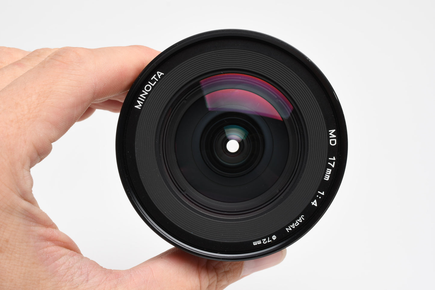 Minolta MD 17mm f4 lens w/Case, Barely Used, Mint-
