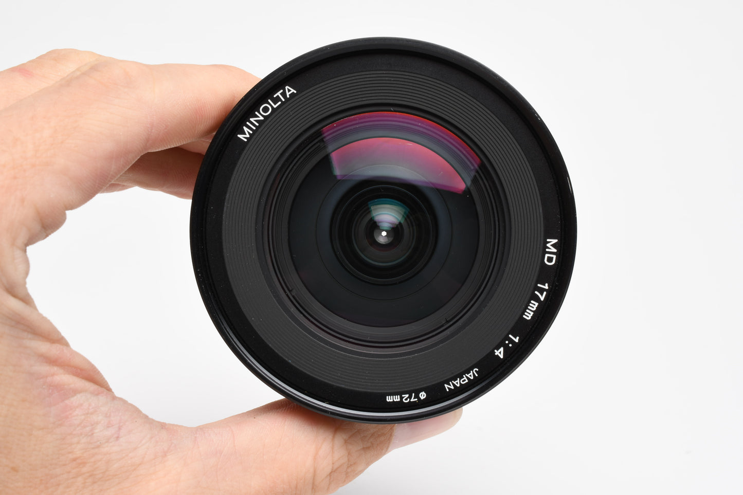 Minolta MD 17mm f4 lens w/Case, Barely Used, Mint-