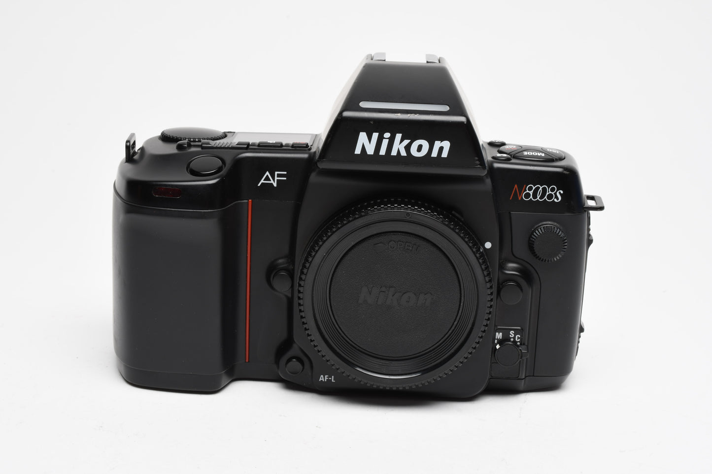 Nikon N8008s 35mm SLR Body w/MF-21 Back, cap, tested, Great!