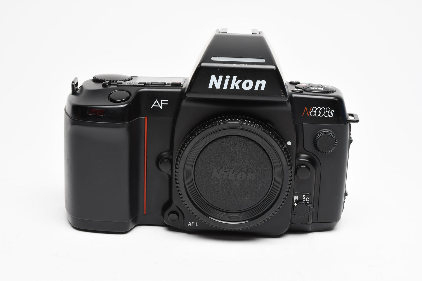 Nikon N8008s 35mm SLR Body w/MF-21 Back, cap, tested, Great!