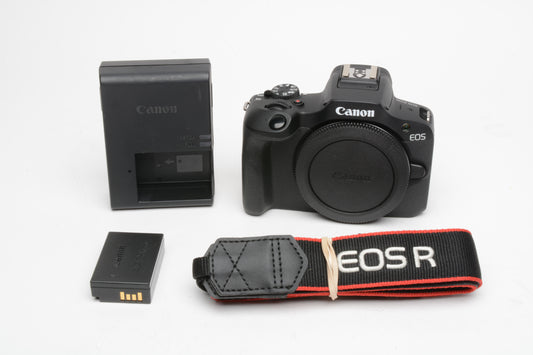 Canon EOS R100 Mirrorless Body, Very clean, Only <6000 Acts!  Batt+charger+strap