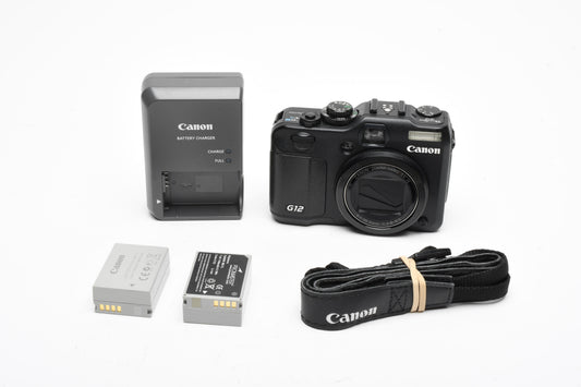 Canon G12 Digital Point&Shoot camera, 2X batts, charger, nice! Tested