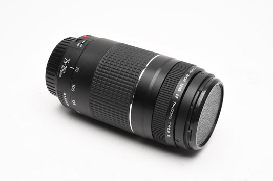 Canon EF 75-300mm f4-5.6 III Telephoto zoom lens, caps, Great!