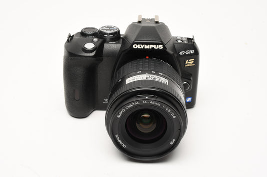 Olympus E510 IS 4/3 Camera w/14-45mm f3.5-5.6 zoom, 2Batts, CF, Great!